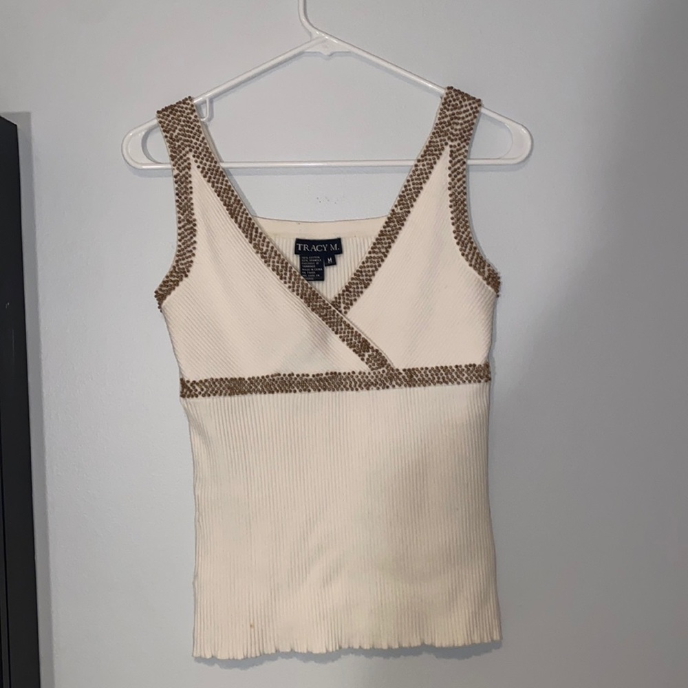 Tracy M. beaded tank top